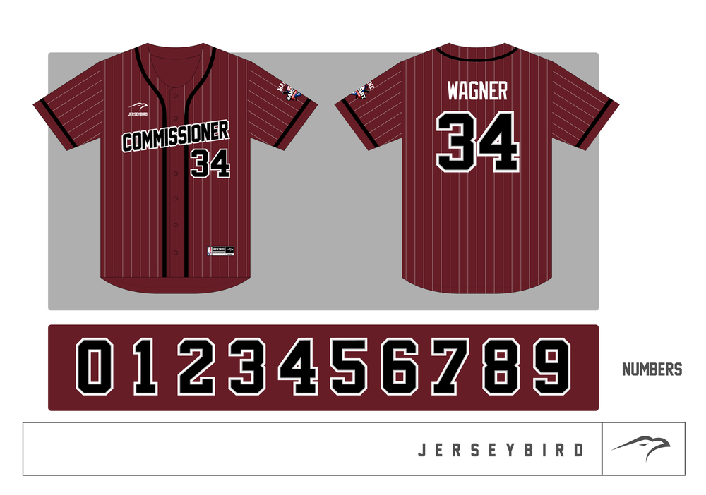 COMMISSIONER'S BASEBALL JERSEY BULK ORDER ADDON (1 UNIT, STITCHED) JerseyBird