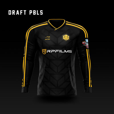 RPFILMS LONG SLEEVE SOCCER JERSEYS BULK ORDER (14 BLACK, 1 PURPLE)