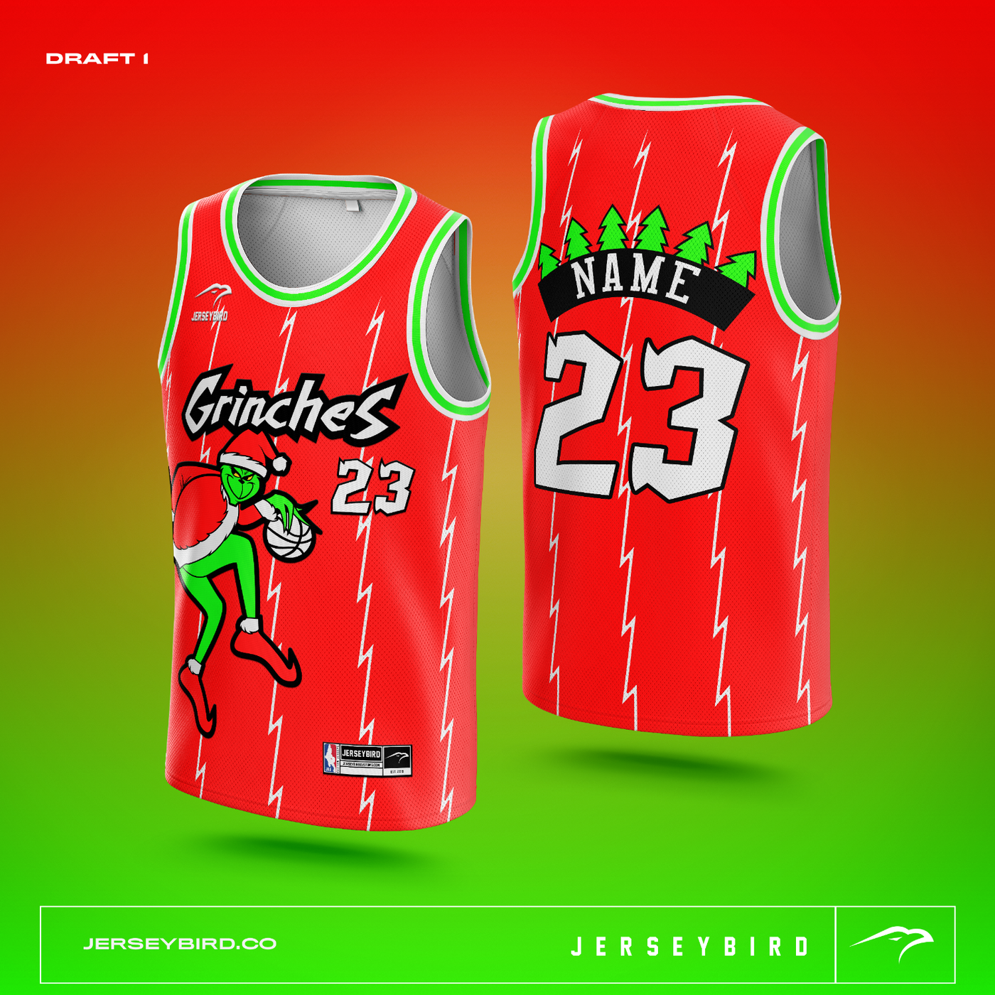 THE GRINCHES SUBLIMATED BASKETBALL JERSEYS BULK ORDER (7 UNITS)
